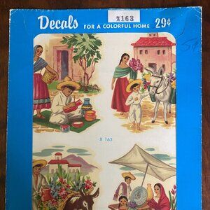 Vintage Decal Mexico Scenes Meyercord x163 decals for a colorful home